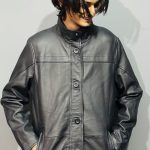 Black Leather Coat Vintage Oversized Leather Jacket